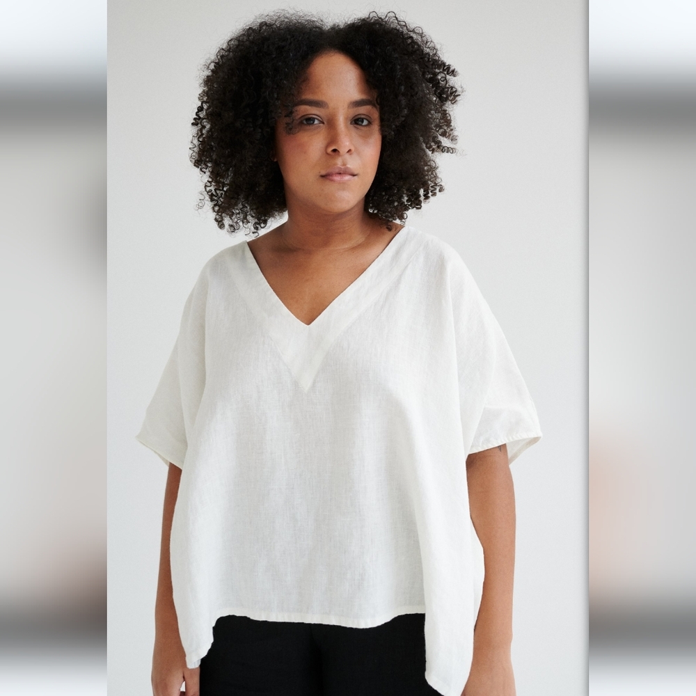Linenfox Brie Top Milky White